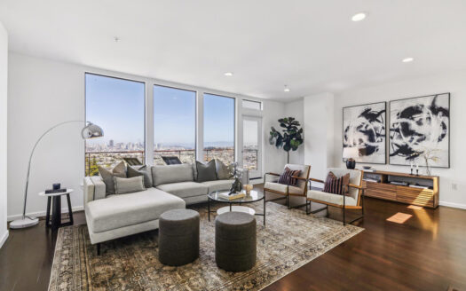 39 Miguel Street upper level living room with downtown views