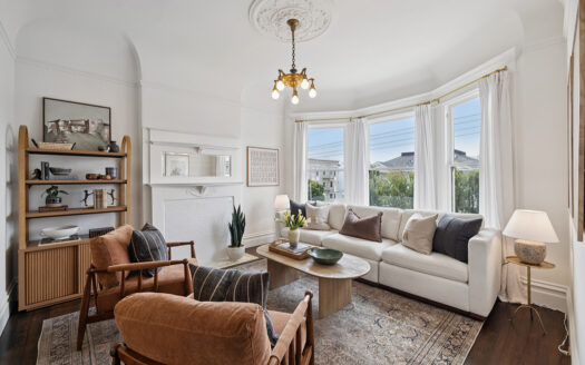 616 Broderick Street living room with bay windows